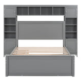 Bed With All In One Cabinet, Shelf And Sockets, Trundle