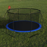 Pumpkin 14 Ft Outdoor Trampoline With Basketball Hoop Enclosure Net Ladder And Metal - Black / Blue