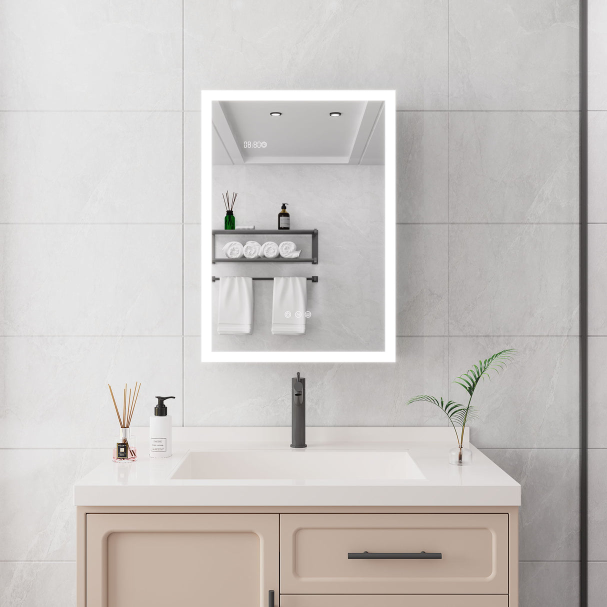 Bathroom Medicine Cabinet With Lights, LED Medicine Cabinet With Mirror, Lighted Medicine Cabinet With Defogger