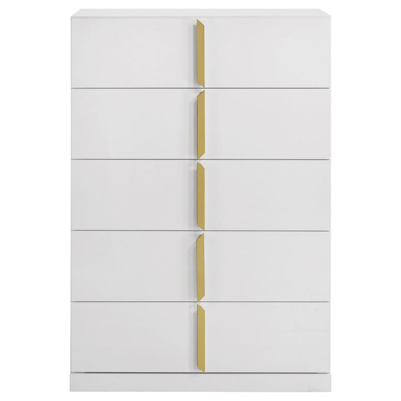 Lauryn - 5 Drawer Bedroom Chest - Gloss White