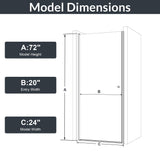 Semi Frameless Circular Pivot Shower Door With 1 / 4" Sgcc Tempered Glass