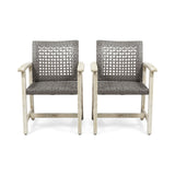 Outdoor Dining Chair Acacia Wood Frame (Set of 2)