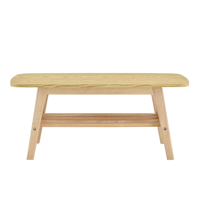 Coffee Table With Double Layer Storage For Living Rooms - Wood