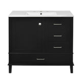 Bathroom Vanity, Modern Bathroom Cabinet With Sink Combo Set, Bathroom Storage Cabinet With A Soft Closing Door And 3 Drawers, Solid Wood Frame