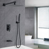 Tub Shower Faucet Set With 12" Rain Shower Head And Handheld Spray Combo