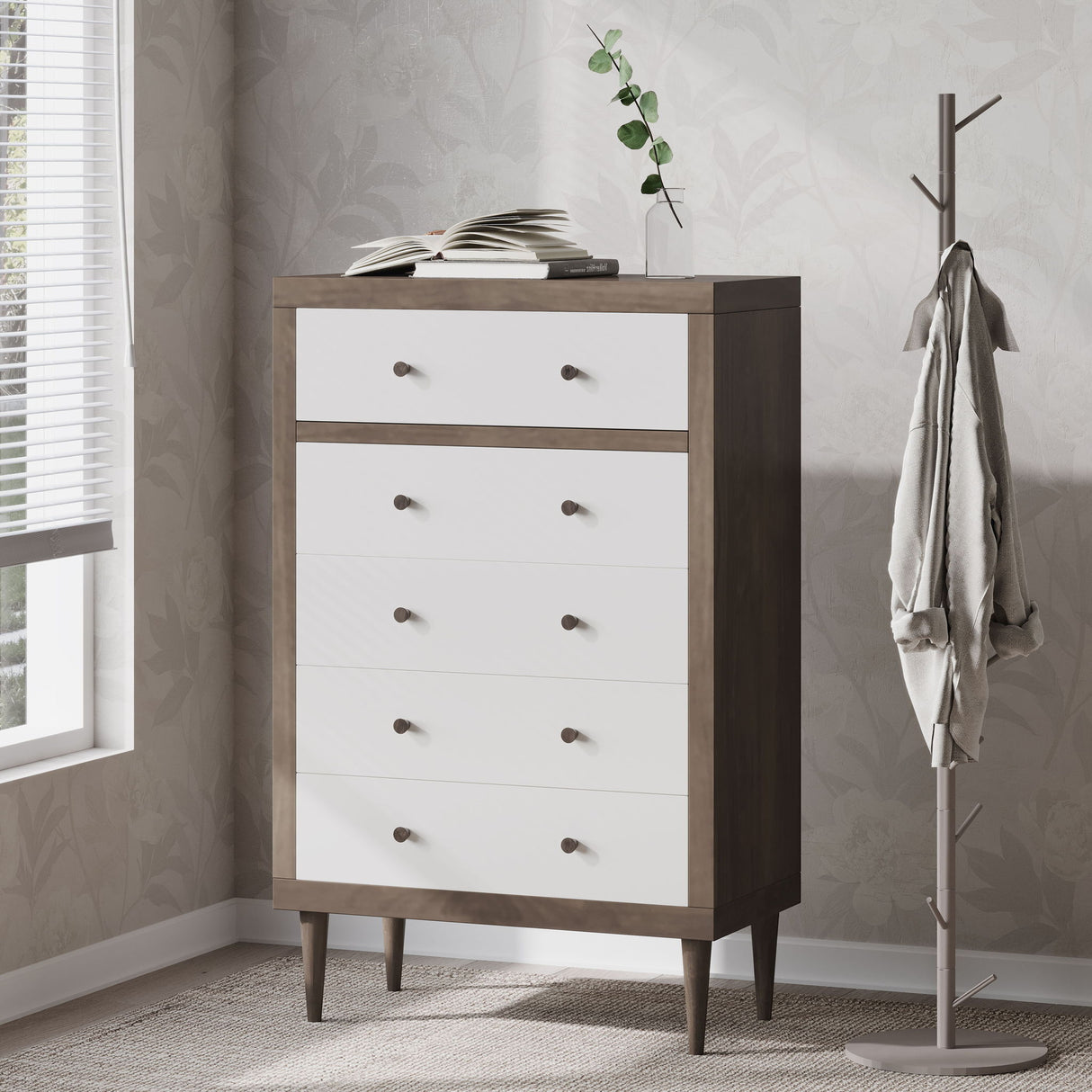 Nystrom - Mid Century Modern 5 Drawer Dresse