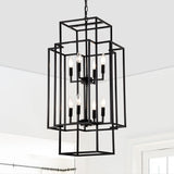 8 Light Lantern Chandelier Lighting, Entryway Chandeliers For High Ceilings, Chandeliers For Dining Room, Foyer, Entry, Staircase, Hallway, Height Adjustable (E12 Bulbs Not Included)