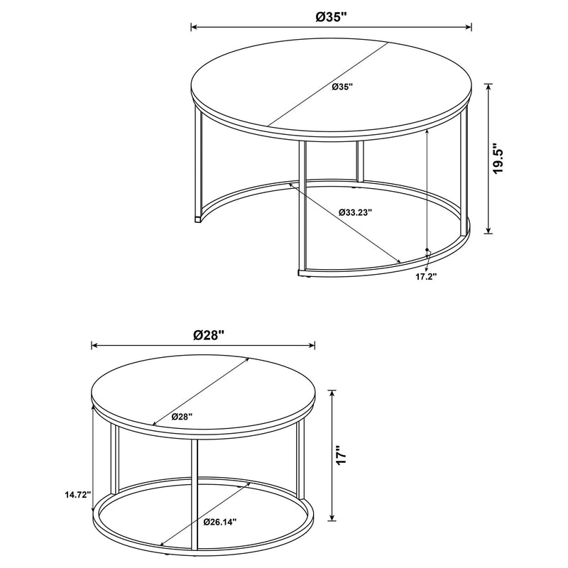 Arrize - 2 Piece Round Nesting Coffee Table Set - Mango Color