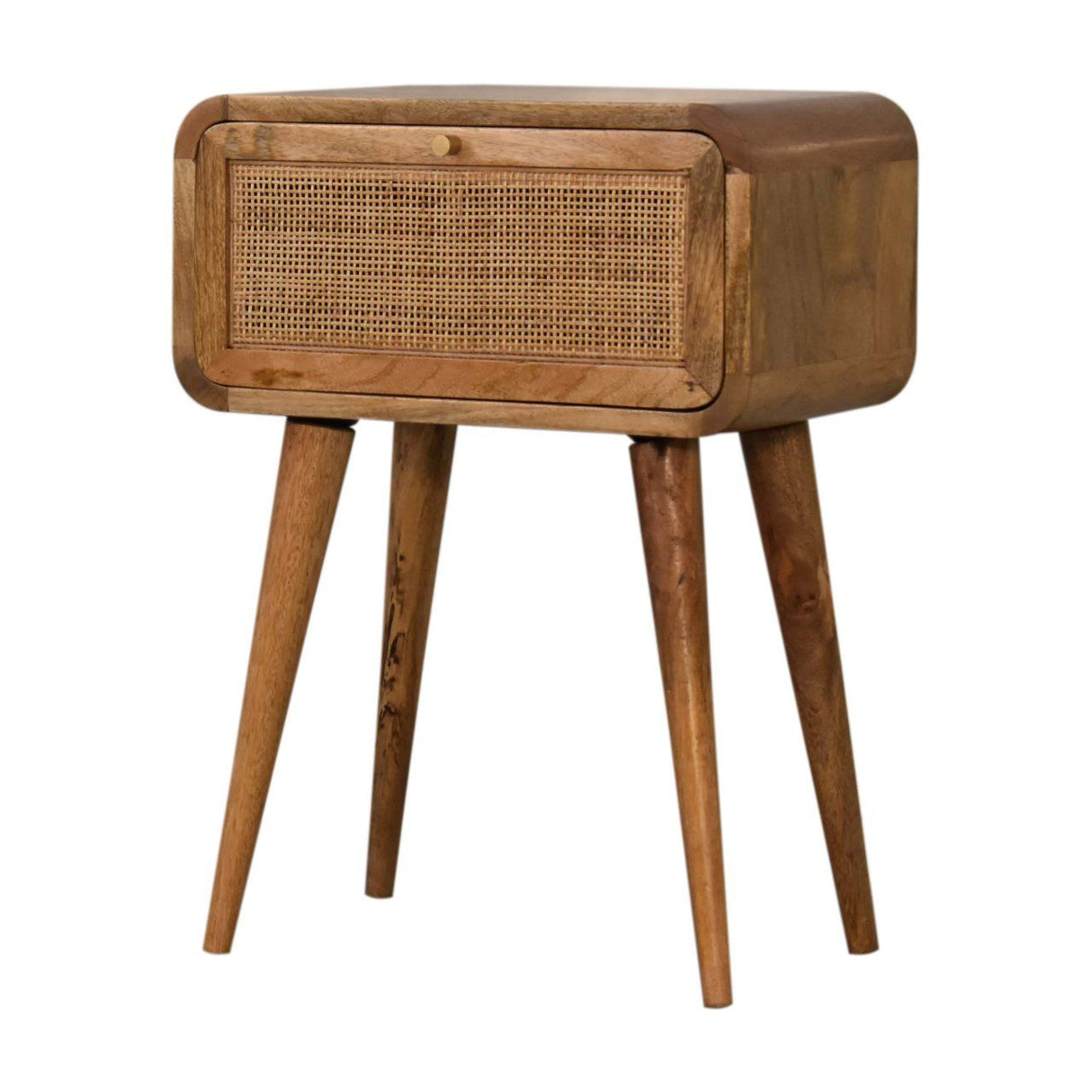 Mini Woven Nightstand - Oak