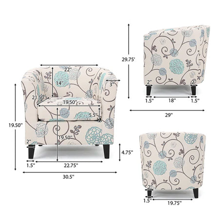 Comfort Club Chair With Solid Wood Legs