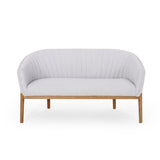 Mid Century Modern Loveseat With Channel Stitched Backrest