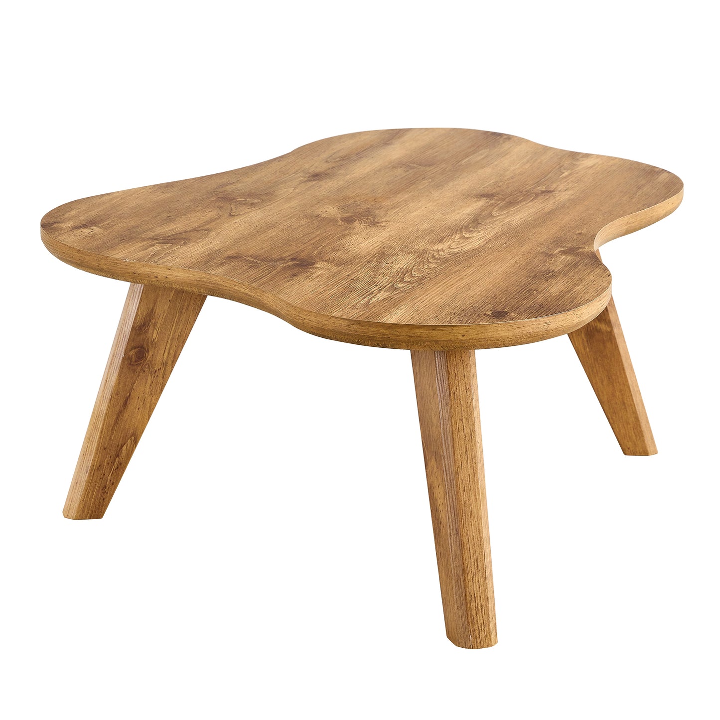 Modern minimalist wood color table top. Solid wood legs, cloud shape to give you a new experience, computer desk. The game table. Suitable for dining and living rooms.