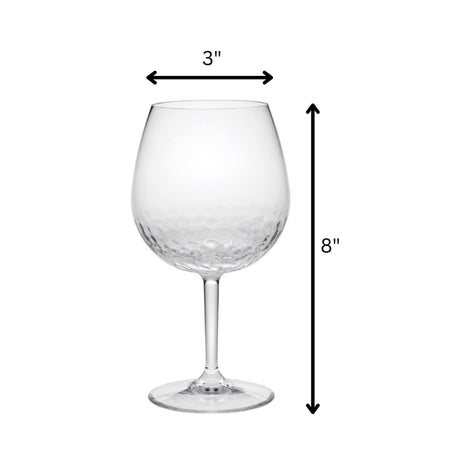 Tritan - Leadingware Unbreakable Wine Glass Set With Hammer Design Bpa Free Plastic, 22Oz - Clear