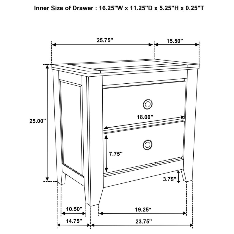 Pelton - 2 Drawer Nightstand - Oak