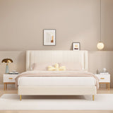 Nightstand With Drawer, Minimalist Bedside Table With Handle For Bedroom - White