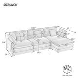Modern Modular Sectional Sofa With Side Storage Pockets For Living Room