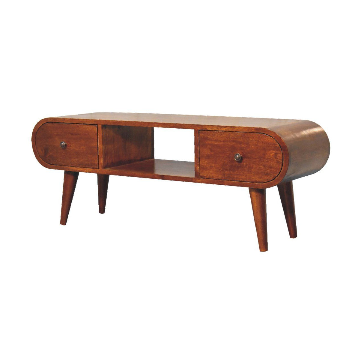 Solid Wood Circular TV Unit