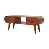 Solid Wood Circular TV Unit