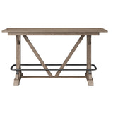 Bar Height Trestle Table - Brown