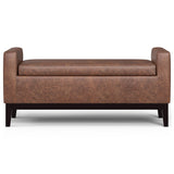 Amber - Rectangular Storage Ottoman - Brown