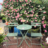 3 Piece Patio Bistro Set Of Foldable Round Table And Chairs
