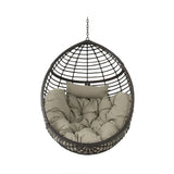 Hanging Basket Chair With Metal Frame And Seat Cushion