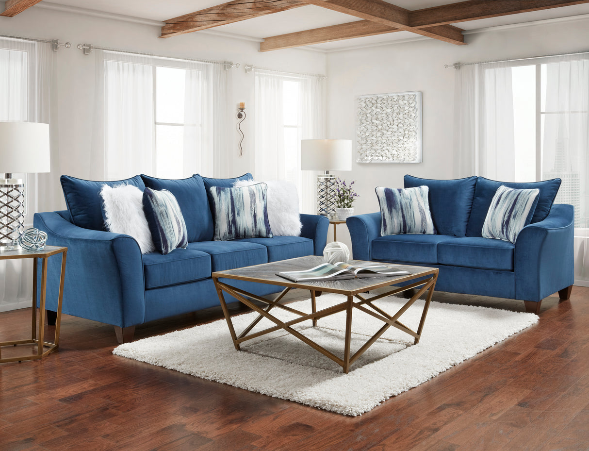 7700 Velour Navy Sofa
