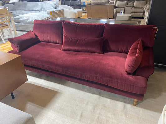 Interior Define Red Velvet Sofa