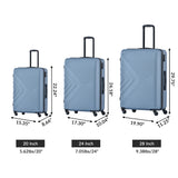 3 Piece Luggage Sets Lightweight Suitcase With Two Hooks, Spinner Wheels, Tsa Lock, Durable Hard Shell