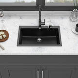 Kitchen Sink Granite Composite Drop In Sink With Durable Material - Black
