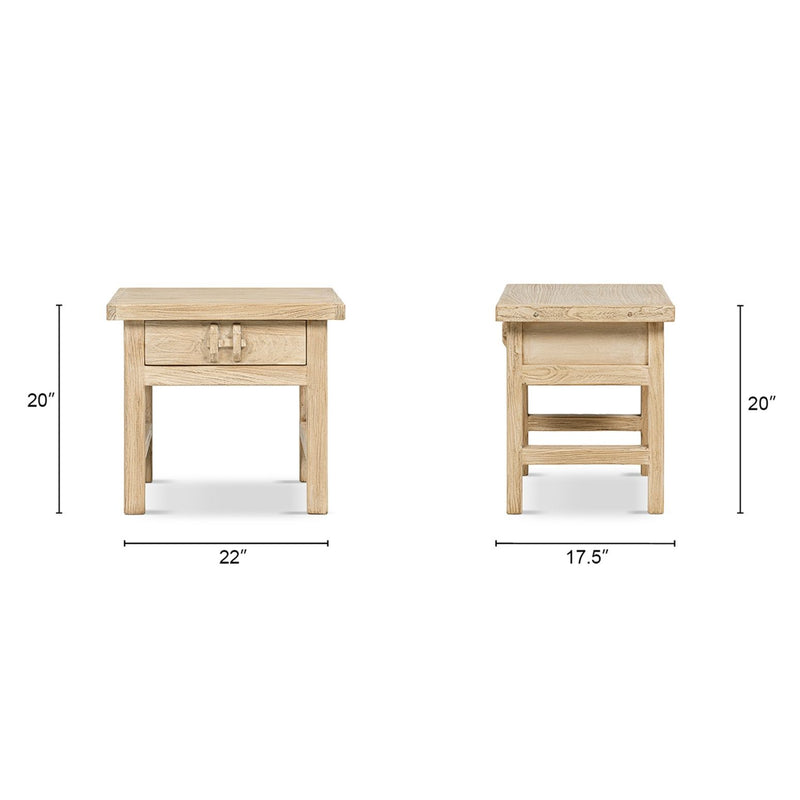 Rowan - Side Table With Drawer - Light Brown