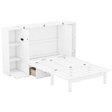 Murphy Bed With Shelves, Drawers And USB Ports