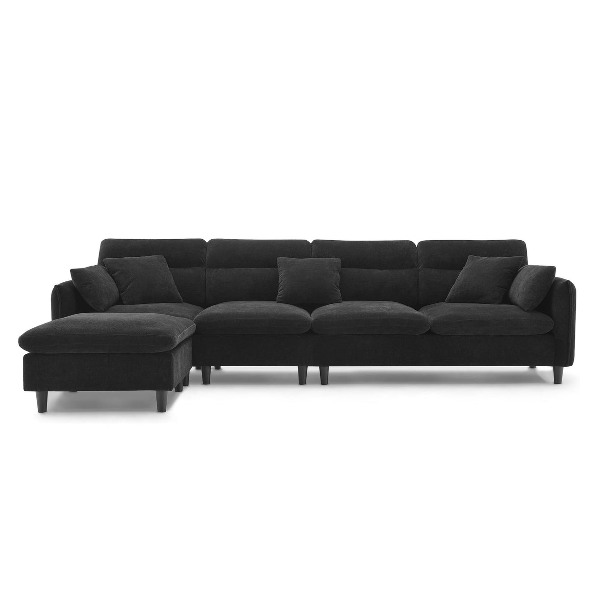 Modern Convertible Sectional Sofa L Shaped Reversible Couch Set With Free Pillows 5 Seat Cloud With Ottoman