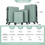 Luggage 4 Piece Lightweight Suitcase With Rotating Wheels With Tsa Lock,