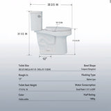 Gloss 2 Piece Toilet With 1.28 Gpf Tornado Flush, Rimless Bowl, Soft Closing Seat - Gloss White