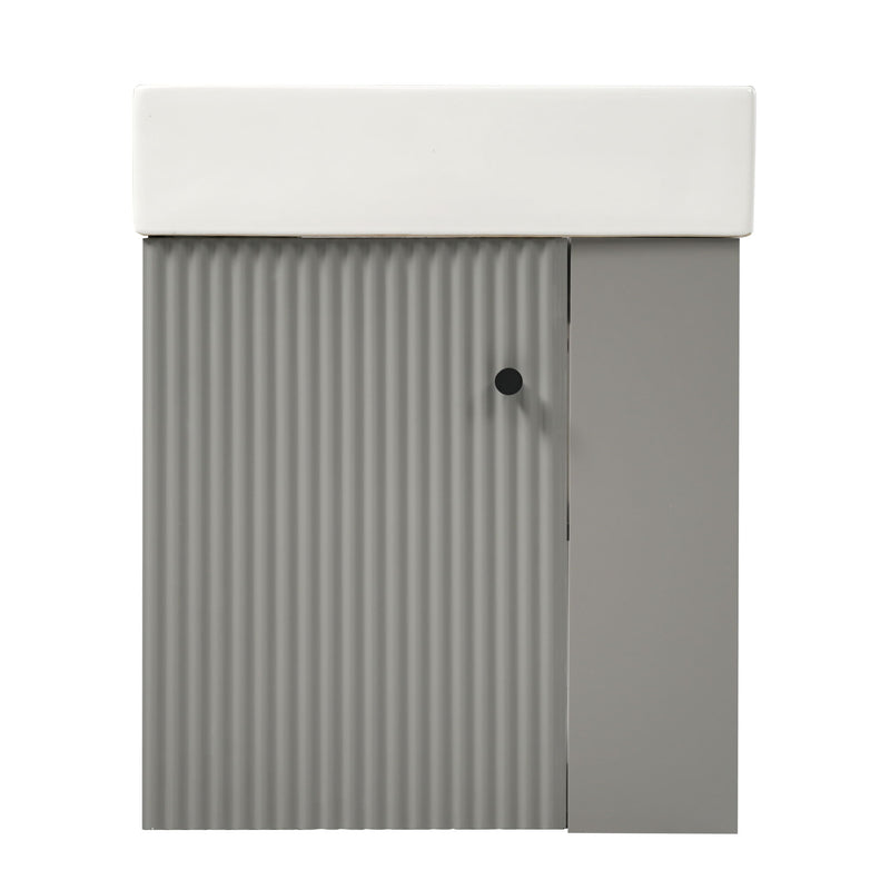 Modern Floating Bathroom Vanity With Ceramic Basin Perfect For Small Bathrooms