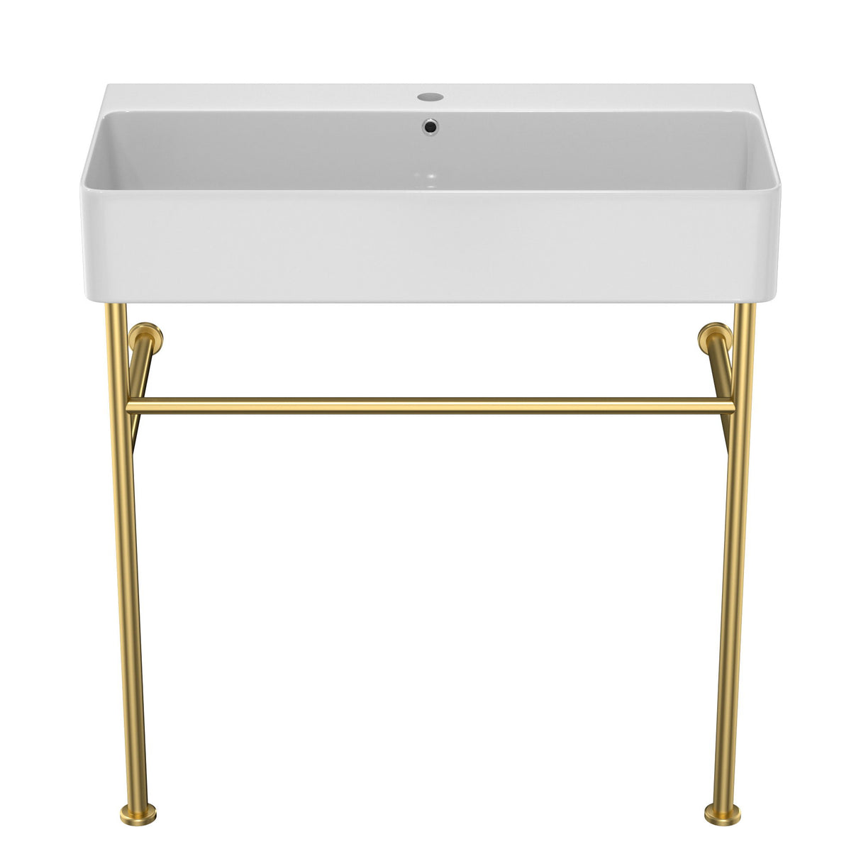 Ceramic Console Bathroom Sink With Overflow
