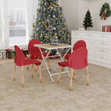 4 Piece Set Of Single Chairs With A Folding Square Table