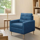 Contemporary Tufted Back Accent Chair With High Density Foam Support - Blue