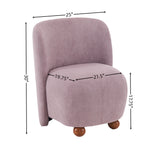 Modern Low Back Accent Upholstered Armless Living Room Chairs, Round Feet