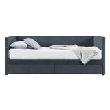 Corduroy Daybed With Two Drawers And Wood Slat