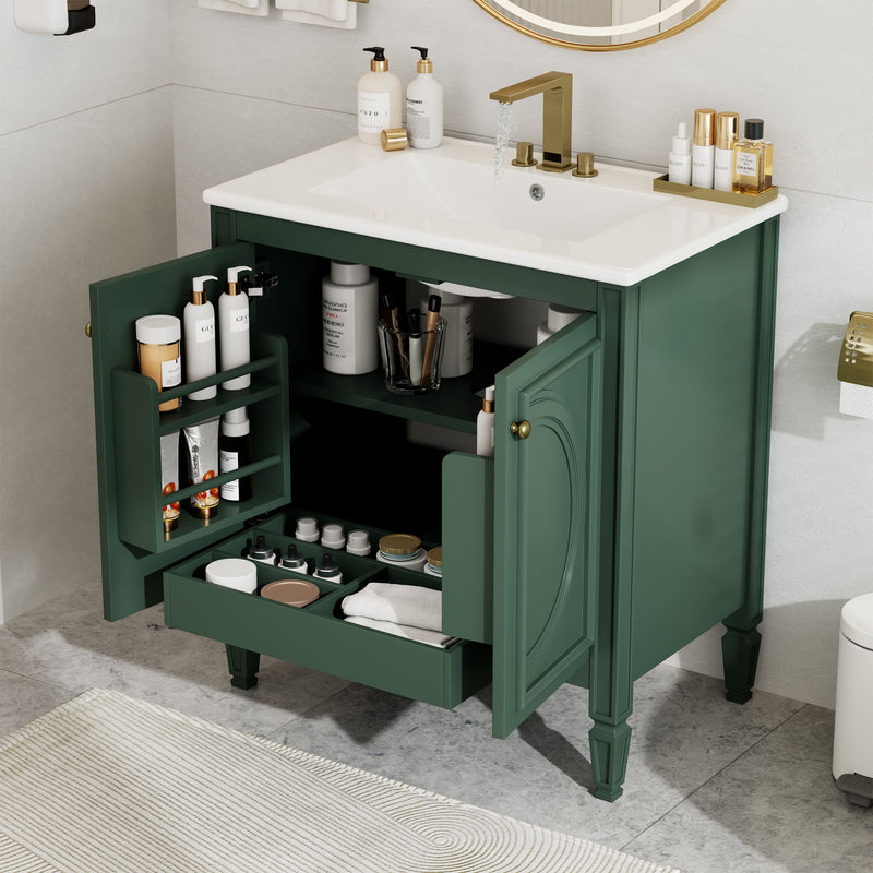 Bathroom Vanity With Sink With 2 Doors And Adjustable Shelf