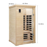 2 Person Far Infrared Hemlock Indoor Sauna Room - Natural