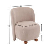 Modern Low Back Accent Upholstered Armless Living Room Chairs, Round Feet