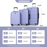 3 Piece Luggage Sets Lightweight & Durable Expandable Suitcase With Two Hooks