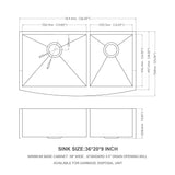 Farmhouse Sink With Double Bowl, 60 / 40