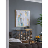 Modern Oil Painting, Square Framed Wall Art For Living Room Dining Room - Multicolor