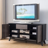 Sideboard TV Stand Buffet With 2 Doors 1 Drawer And 6 Shelves - Black / Gray