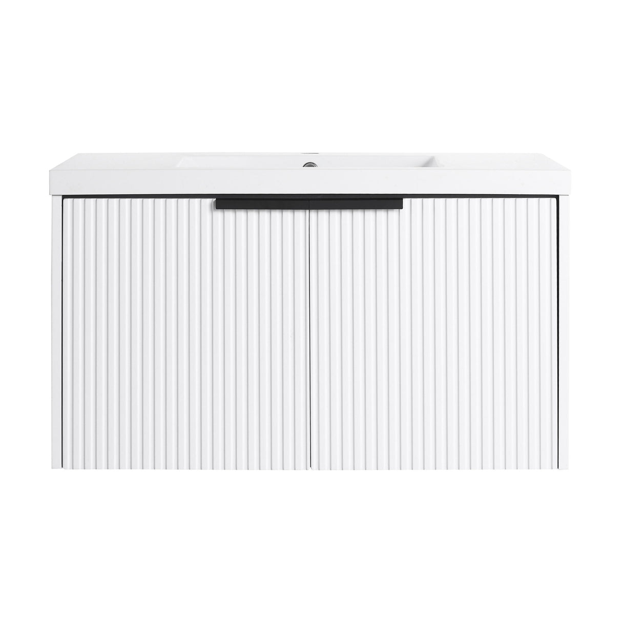 Contemporary Wall Mounted Bathroom Vanity With Resin Double Sink