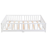 Solid Floor Bed With Door And Fence For Children